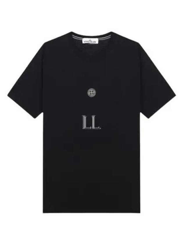 Garment Dyed Lettering One Print Cotton Jersey Short Sleeve T-Shirt Black - STONE ISLAND - BALAAN 2