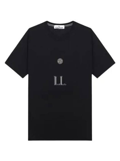 Garment Dyed Lettering One Print Cotton Jersey Short Sleeve T-Shirt Black - STONE ISLAND - BALAAN 2