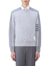 4 Bar Stripe Two Tone Loopback Sweatshirt Grey - THOM BROWNE - BALAAN 3