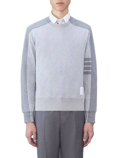 4 Bar Stripe Two Tone Loopback Sweatshirt Grey - THOM BROWNE - BALAAN 2