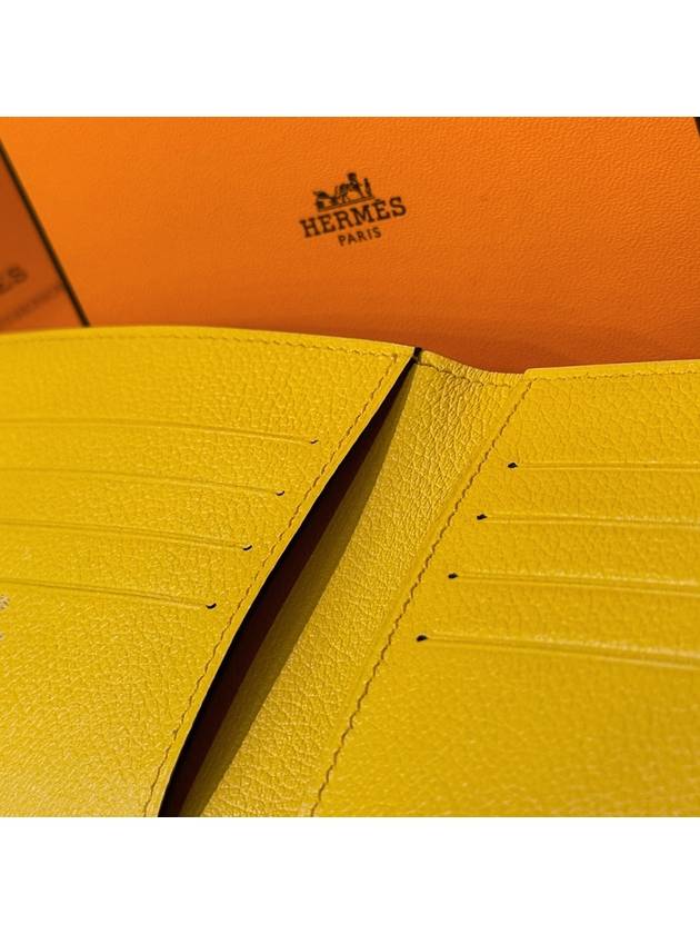 Half wallet, card wallet, silk lining, yellow - HERMES - BALAAN 5