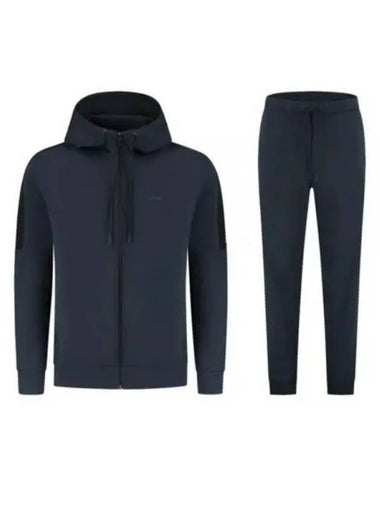 Logo Print Stretch Cotton Tracksuit Navy - HUGO BOSS - BALAAN 1