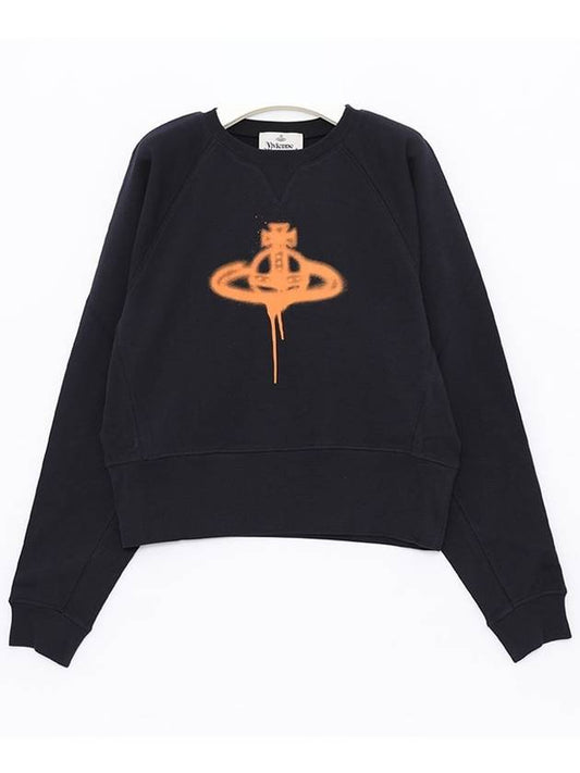 Spray ORB Logo Sweatshirt Navy - VIVIENNE WESTWOOD - BALAAN 2