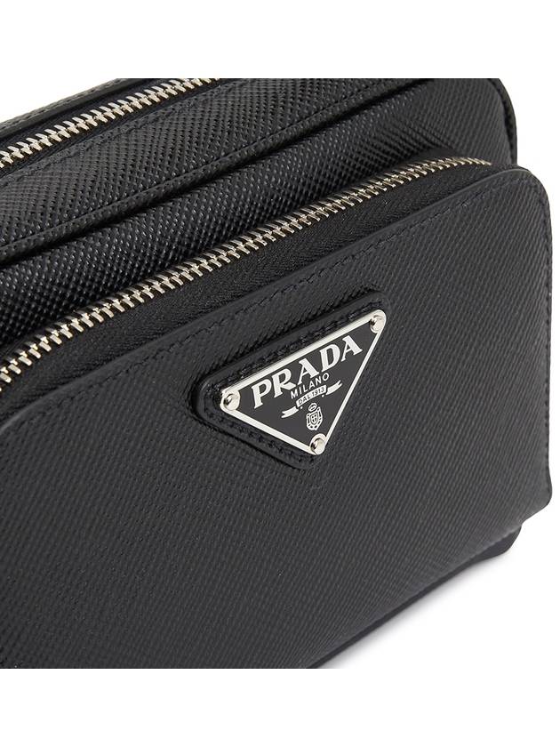 Saffiano Triangle Logo Black Cross Bag Black - PRADA - BALAAN 8