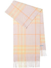 Checked Cashmere Fringe Scarf Pink - BURBERRY - BALAAN 1