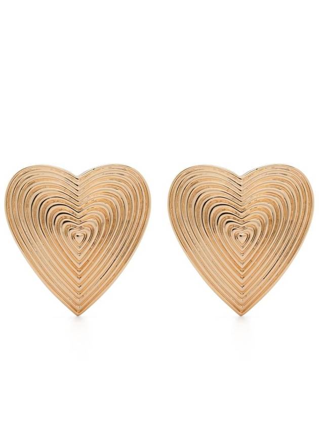 Self-Portrait Gold Heart Ridged Earrings Accessories - SELF PORTRAIT - BALAAN 1