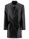 Leather Single Breasted Coat Black - MAISON MARGIELA - BALAAN 2