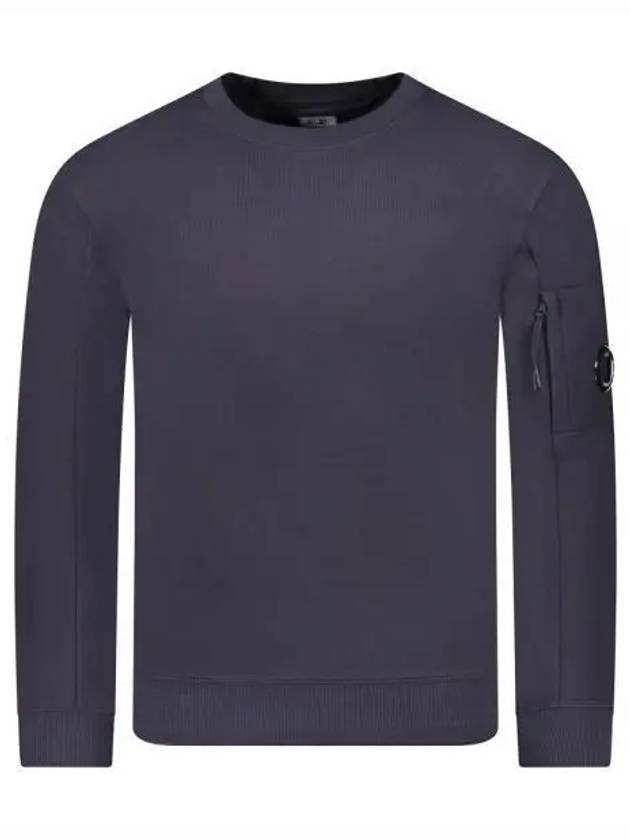 Diagonal Raised Fleece Sweatshirt Navy - CP COMPANY - BALAAN 2