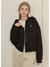 Women's Cheerleader Two-Way Zip Up Hoodie Black - MICANE - BALAAN 2