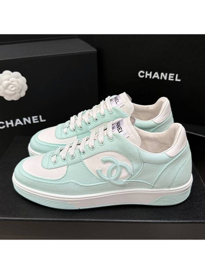 CC Logo Low Top Sneakers Mint - CHANEL - BALAAN 2