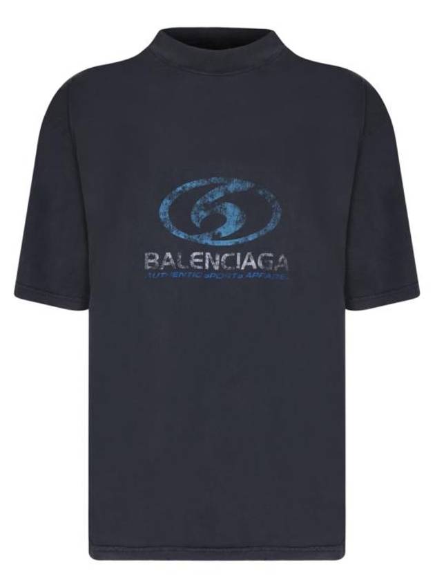 Surfer Medium Fit Short Sleeve T-Shirt Navy - BALENCIAGA - BALAAN 2