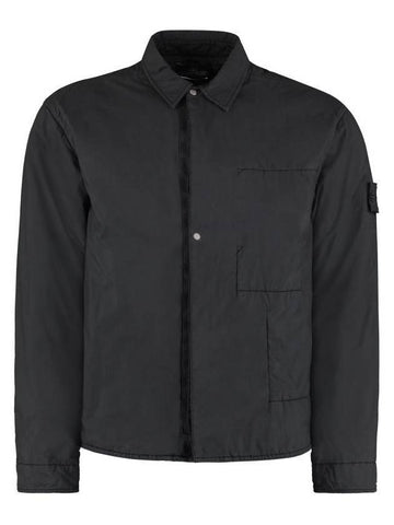 Men's Shadow Project TC Padded Overshirt Jacket Black - STONE ISLAND - BALAAN.