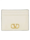 V logo signature card wallet ivory - VALENTINO - BALAAN 2