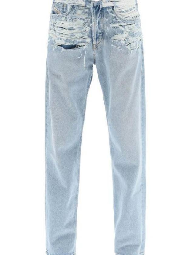 The Arc Distressed Straight Jeans Blue - DIESEL - BALAAN 2