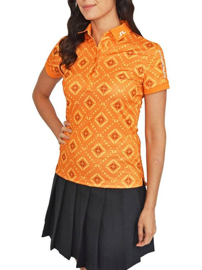 Golf Tour Tech Print Polo GWJT08086 I175 Women's Tour Tech Print Polo - J.LINDEBERG - BALAAN 2