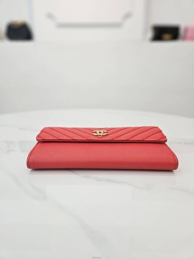 Silver red long wallet A81602 - CHANEL - BALAAN 5