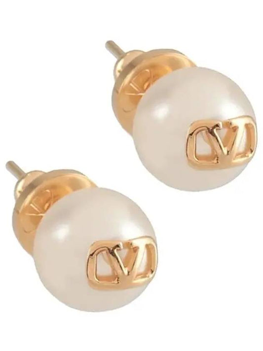 V logo signature pearl earrings 5W2J0E35 UXM 0O3 - VALENTINO - BALAAN 1