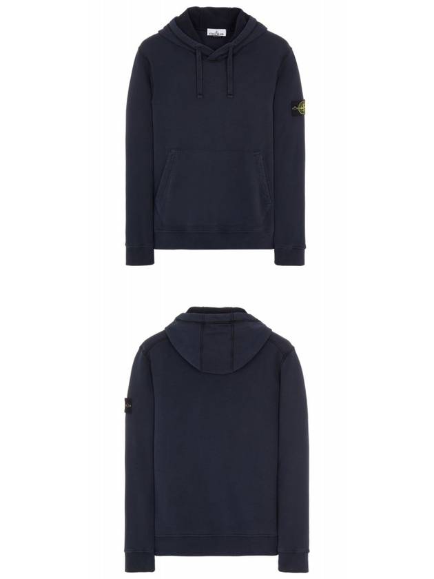 Wappen Patch Cotton Fleece Hoodie Navy - STONE ISLAND - BALAAN 5