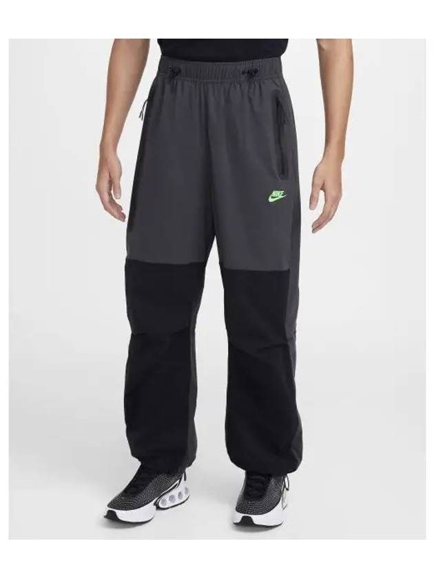 Tech Woven Open Hem Pants M Anthracite Black Green Strike HM7159 060 - NIKE - BALAAN 1