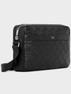 Medium Calfskin Triomphe Embossed Messenger Bag Black - CELINE - BALAAN 3