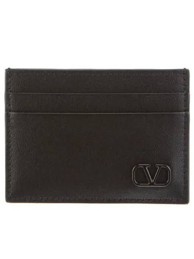 V Logo Signature Card Wallet Black - VALENTINO - BALAAN 2