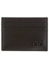 V Logo Signature Card Wallet Black - VALENTINO - BALAAN 3