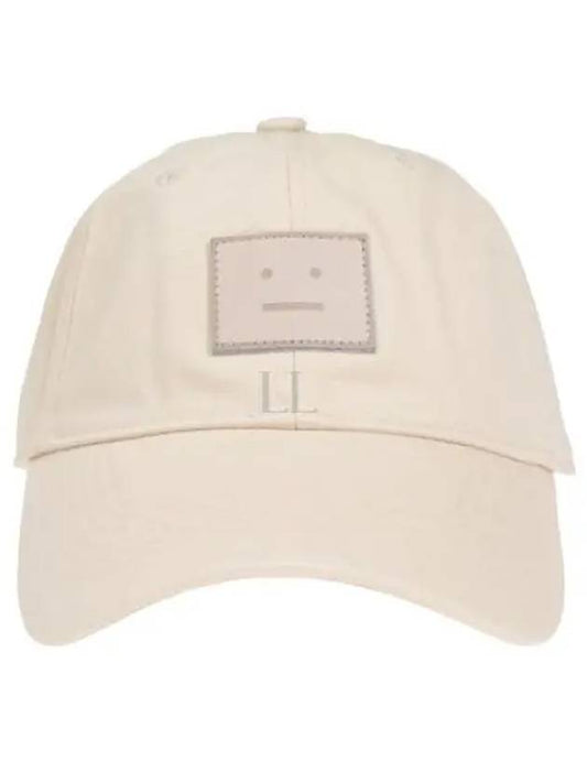 Leather Face Patch Ball Cap Oatmeal - ACNE STUDIOS - BALAAN 2