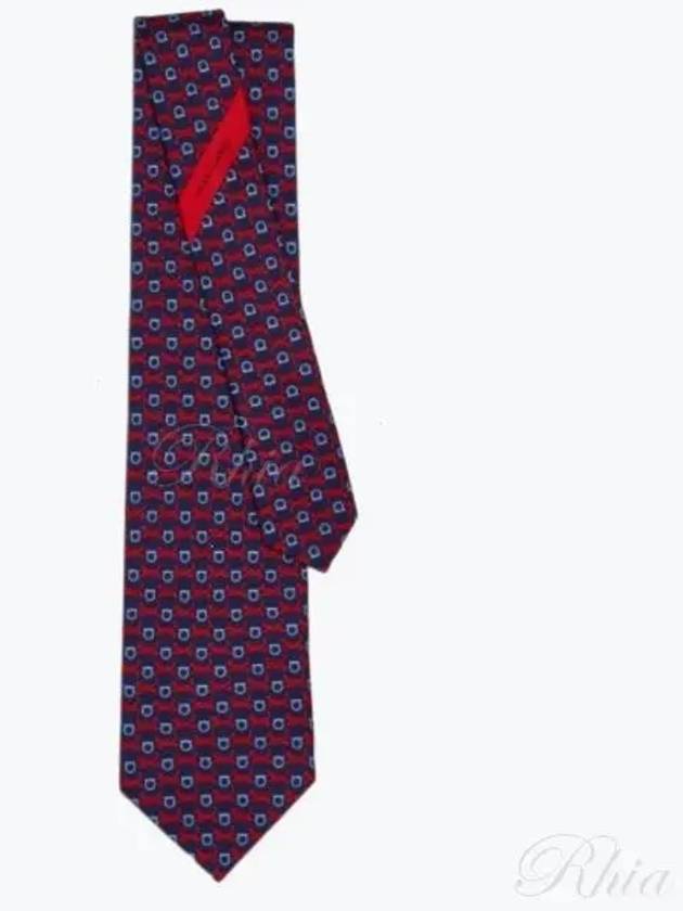 Tiger Print Silk Tie Dark Navy - SALVATORE FERRAGAMO - BALAAN 2