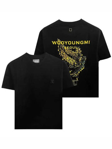 Crown Back Logo Short Sleeve T-Shirt Black Men's T-Shirt W233TS05708B - WOOYOUNGMI - BALAAN 1