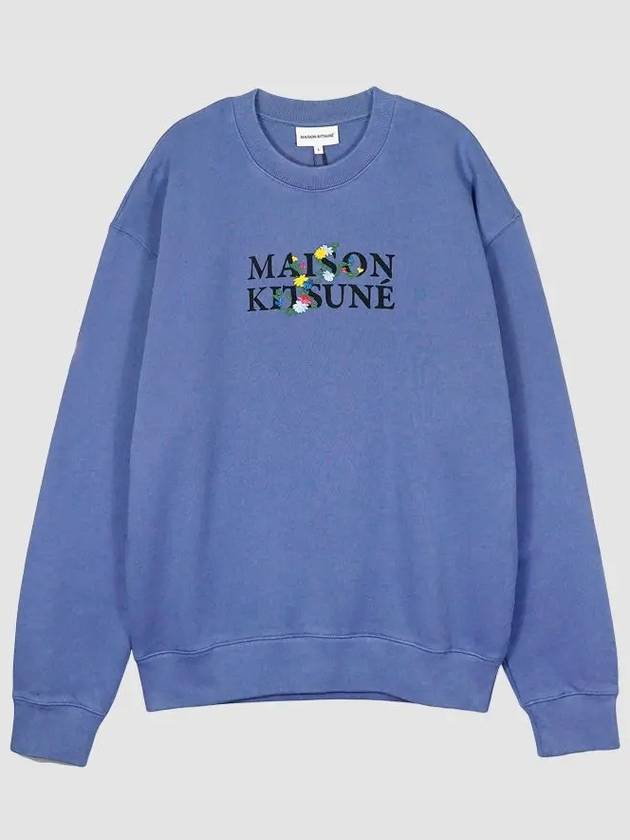 Flower Logo Print Comfort Sweatshirt Purple - MAISON KITSUNE - BALAAN 3