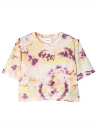 Zela Tie Dye Print Cropped Short Sleeve T-Shirt Yellow - ISABEL MARANT - BALAAN 2