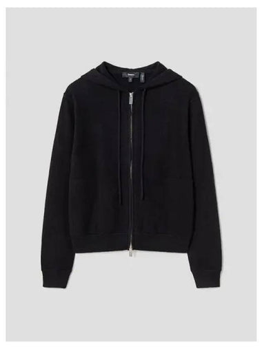 Women s cashmere zip up hooded sweatshirt hoodie black domestic product - THEORY - BALAAN 1