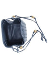 Small Metallic Stud Intrecciato Bucket Bag Gray - BOTTEGA VENETA - BALAAN.