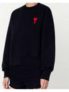 Men's Heart Logo Cotton Sweatshirt Black - AMI - BALAAN 3