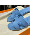 Women's Oran Sandals Calfskin Pale Blue - HERMES - BALAAN 4