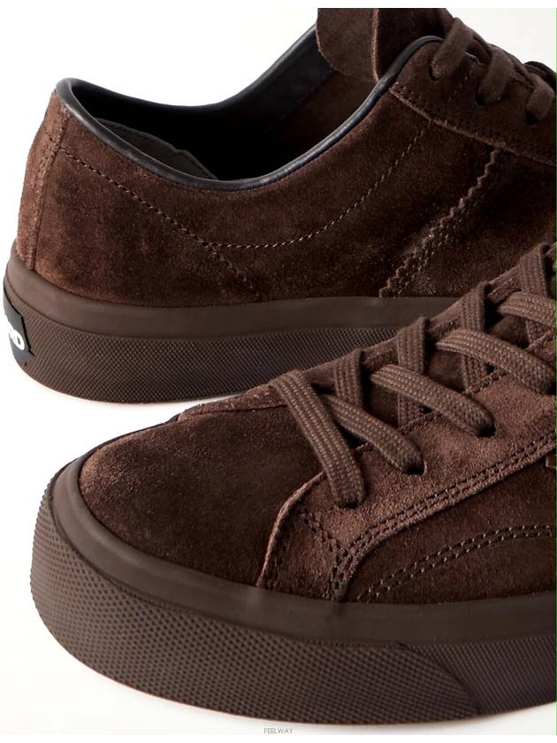 Cambridge Suede Lace-Up Low Top Sneakers Brown - TOM FORD - BALAAN 4