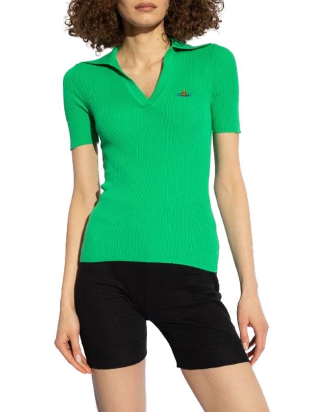 Marina Polo Knit Top Green - VIVIENNE WESTWOOD - BALAAN 5