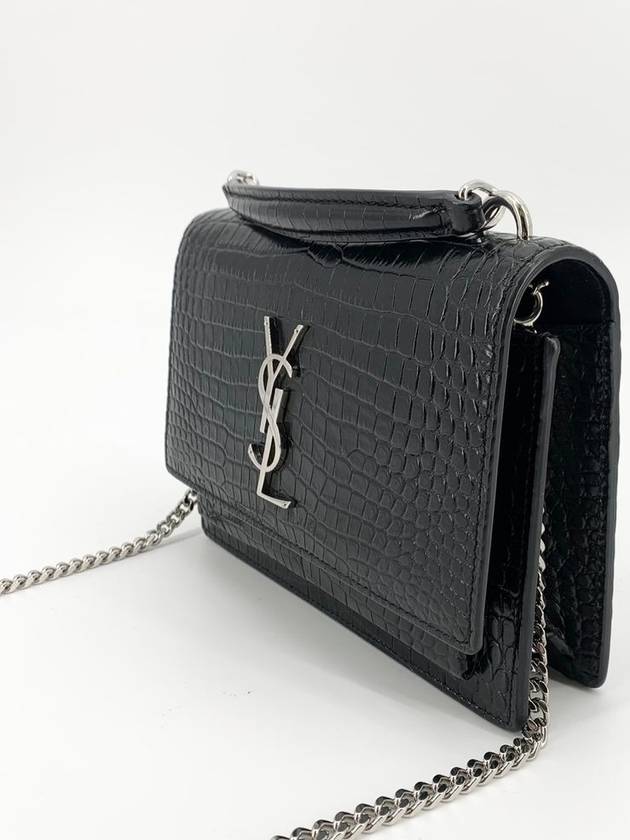 Crocodile Sunset Chain Cross Bag Small 533026 - SAINT LAURENT - BALAAN 5