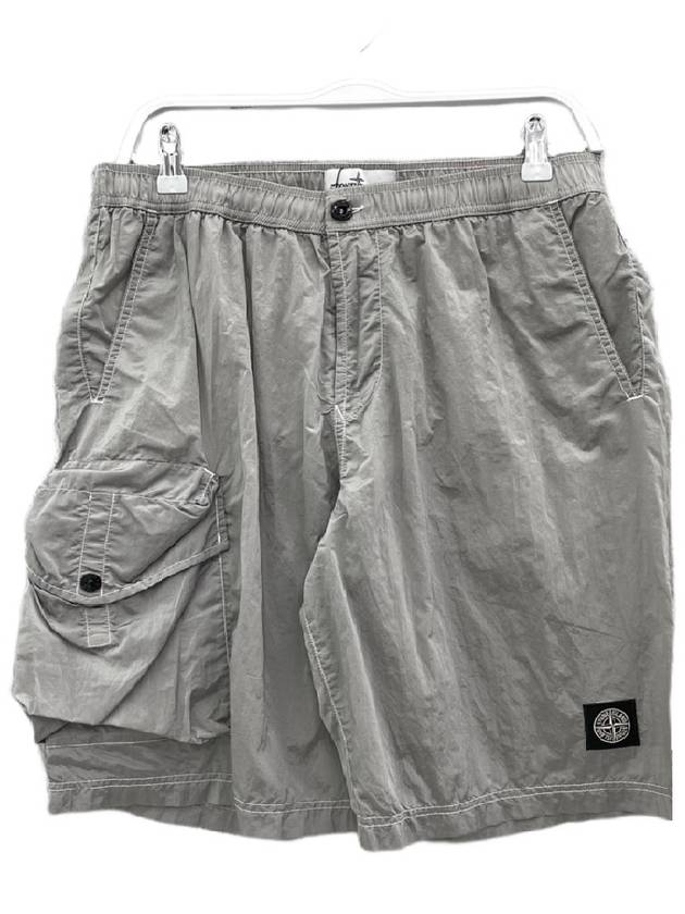 Patch Pocket Swim Shorts Silver - STONE ISLAND - BALAAN 2