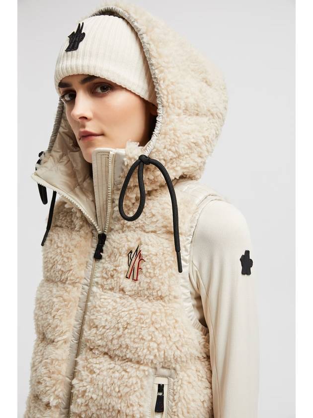 Grenoble Padded Teddy Zip-Up Vest Beige - MONCLER - BALAAN 6