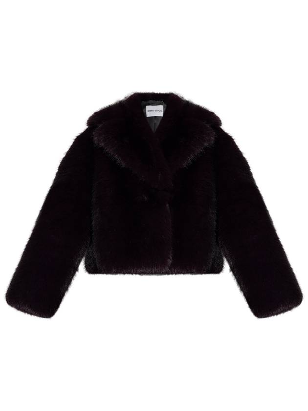 STAND STUDIO Shearling Coat Samara, Women's, Purple - STAND STUDIO - BALAAN 1