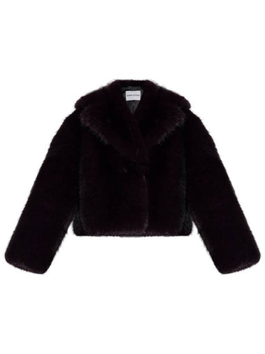 STAND STUDIO Shearling Coat Samara, Women's, Purple - STAND STUDIO - BALAAN 1