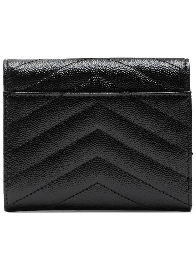 Matelasse Monogram Quilting Flap Half Wallet Black - SAINT LAURENT - BALAAN 4