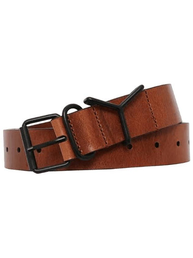 Y Metal Leather Belt Brown - Y/PROJECT - BALAAN 1