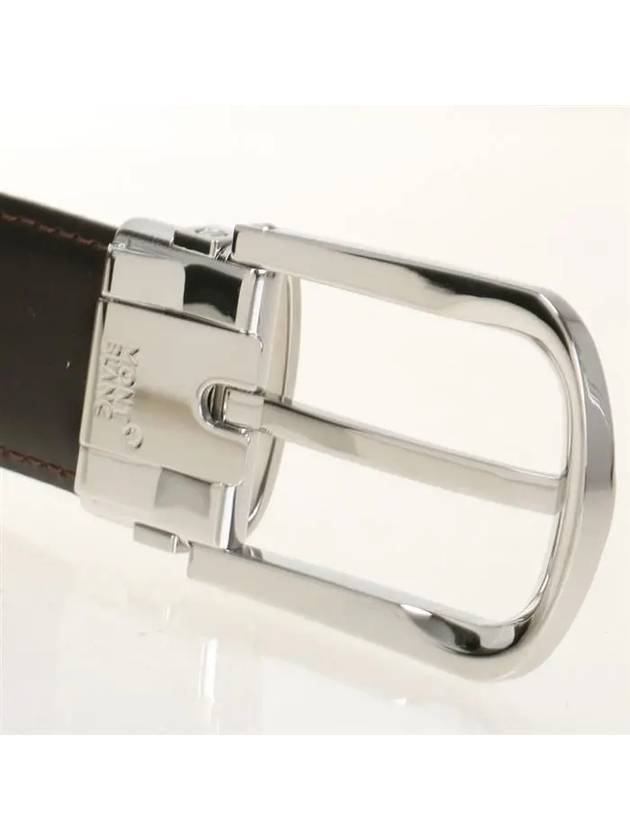 Horseshoe Buckle 30mm Reversible Leather Belt Black Brown - MONTBLANC - BALAAN 8