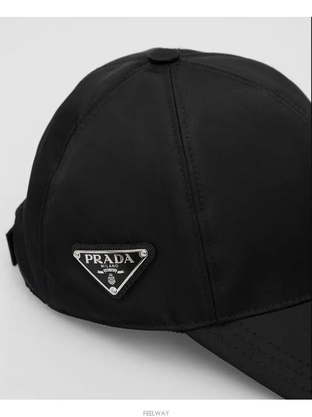 triangle logo re-nylon ball cap black - PRADA - BALAAN 5