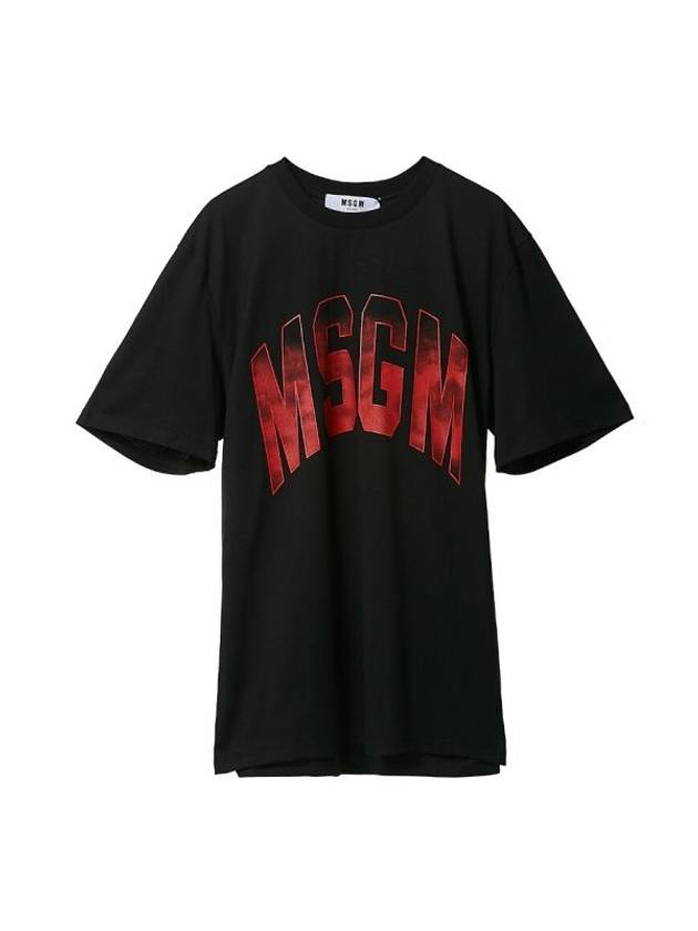 Logo Print Short Sleeve T-Shirt Black - MSGM - BALAAN 1