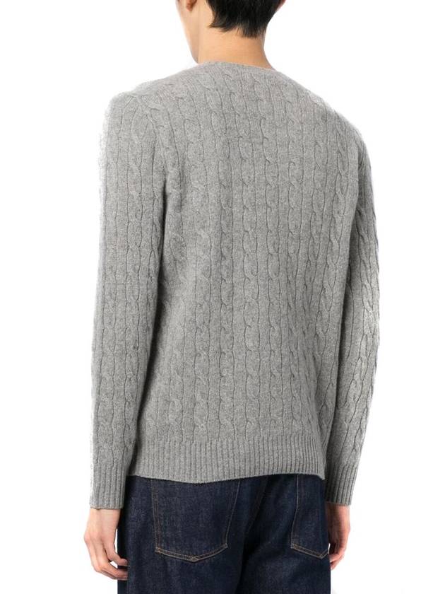 Embroid Logo Cable Knit Top Grey - POLO RALPH LAUREN - BALAAN 4