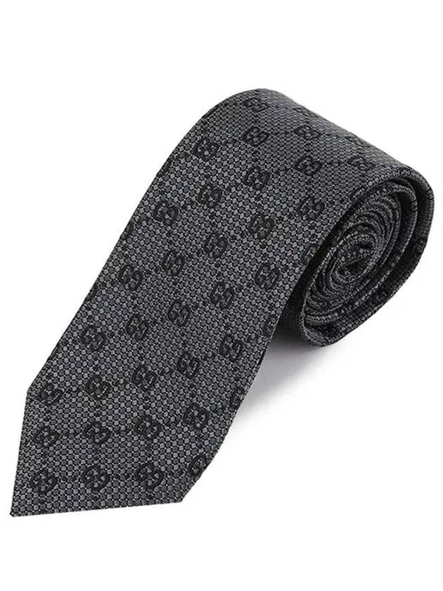 GG Silk Jacquard Neck Tie Grey - GUCCI - BALAAN 9