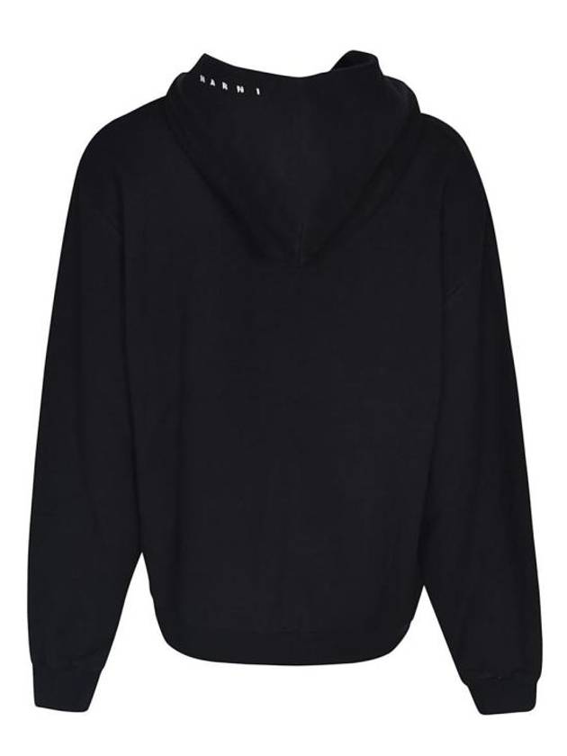 Slogan Print Hoodie Black - MARNI - BALAAN 3